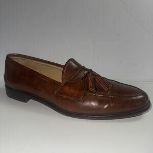 Johnston & Murphy Tassel Loafers Size 11 M Leather Soles Made In Italy Shoes